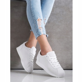 SHELOVET Zapatillas con estilo calado blanco 2