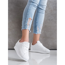 SHELOVET Zapatillas con estilo calado blanco 3