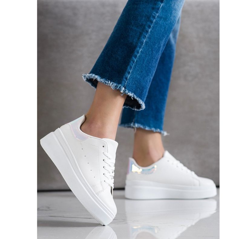 SHELOVET Zapatillas cómodas blanco 2