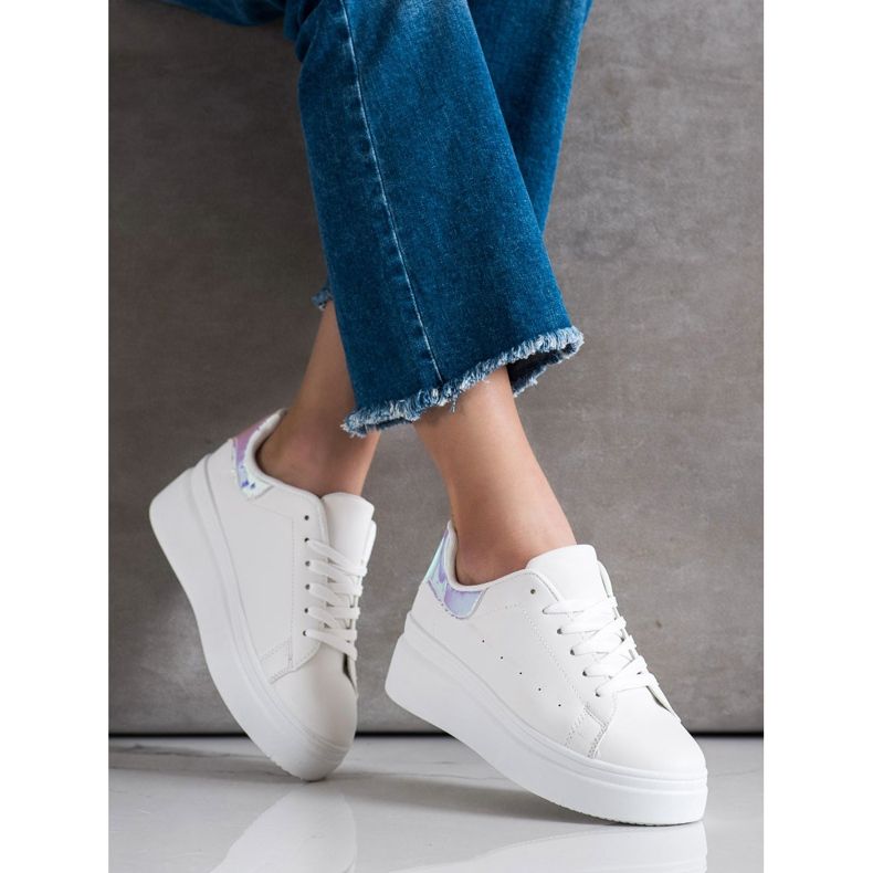 SHELOVET Zapatillas cómodas blanco 1