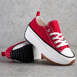 SHELOVET Zapatillas en una plataforma alta rojo 1