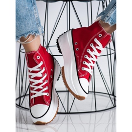 SHELOVET Zapatillas altas en la plataforma rojo 3