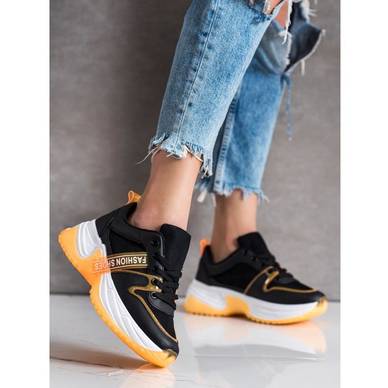 SHELOVET Zapatillas con zapatos de moda de malla negro 1 SHELOVET Zapatillas con zapatos de moda de malla negro 1