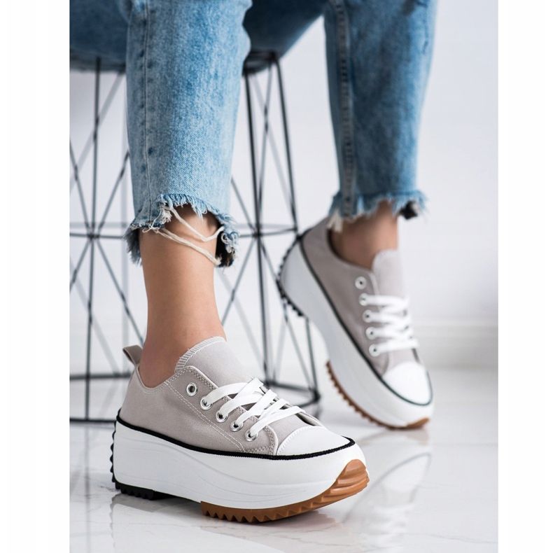 SHELOVET Zapatillas en una plataforma alta gris 2