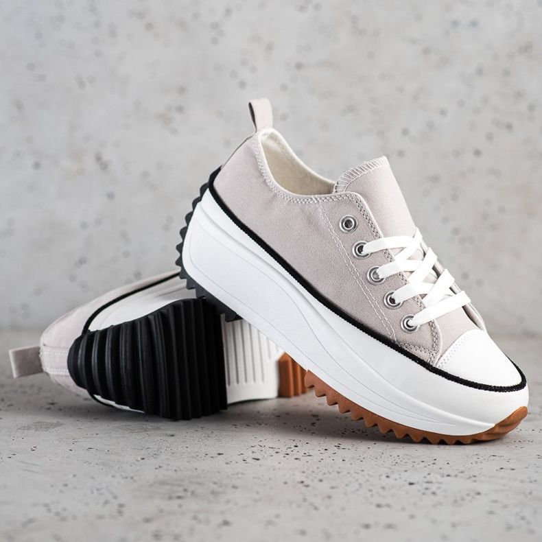 SHELOVET Zapatillas en una plataforma alta gris 1