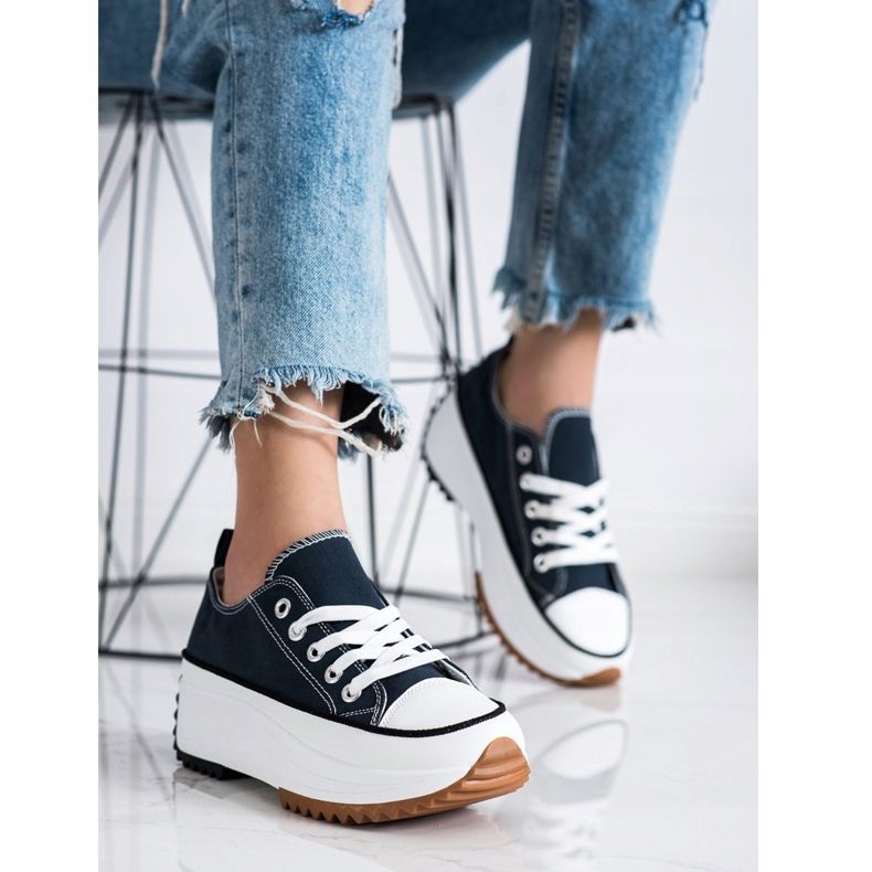 SHELOVET Zapatillas en una plataforma alta azul 2