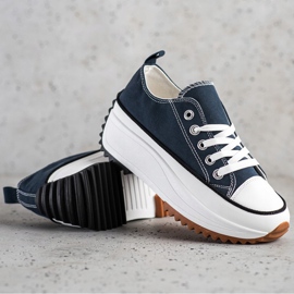 SHELOVET Zapatillas en una plataforma alta azul 1