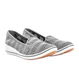Zapatillas grises con cuña calada Los Ángeles 1