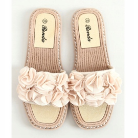 Zapatillas beige con flores 35-219 Beige 3