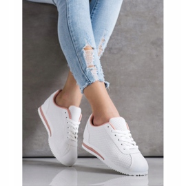 SHELOVET Zapatillas con estilo calado blanco 2
