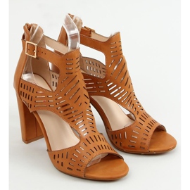Sandalias de tacón calado camel S-860 Camel marrón 3