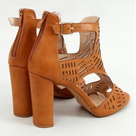 Sandalias de tacón calado camel S-860 Camel marrón 4