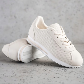 SHELOVET Zapatillas con estilo calado beige 1