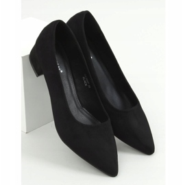 Negro Zapatos de salón tacones bajos negro CC205P Negro 3
