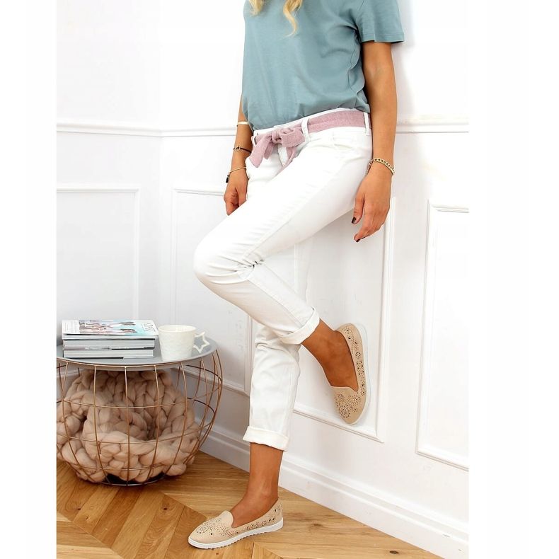 Señores calados beige DY-09 Albaricoque 1