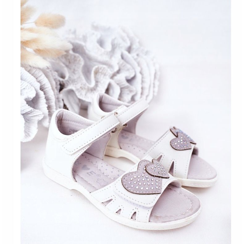 PE1 Sandalias Infantiles Blancas Con Velcro My Heart blanco 1 PE1 Sandalias Infantiles Blancas Con Velcro My Heart blanco 1