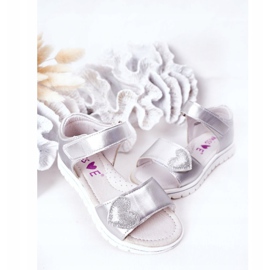 PE1 Sandalias Infantiles Con Velcro Cariño Plata 4