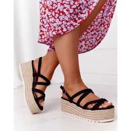 PS1 Sandalias negras en la plataforma trenzada negra Crazy In Love negro 3