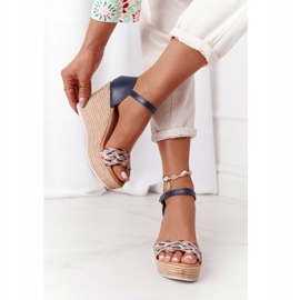 Sandalias Cuña Piel Maciejka L4869-17 Azul Marino 4