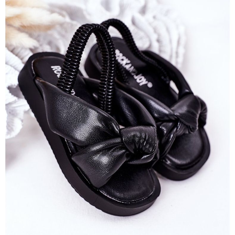 FR1 Sandalias Infantiles Con Puño Chicle Negro 2