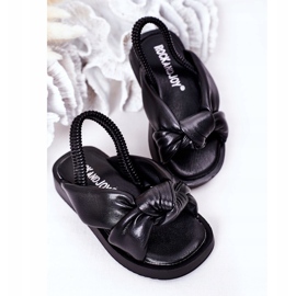 FR1 Sandalias Infantiles Con Puño Chicle Negro 4