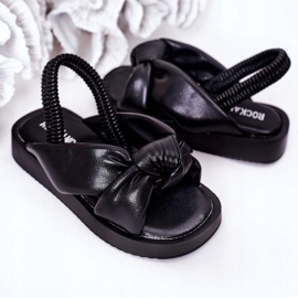 FR1 Sandalias Infantiles Con Puño Chicle Negro 5