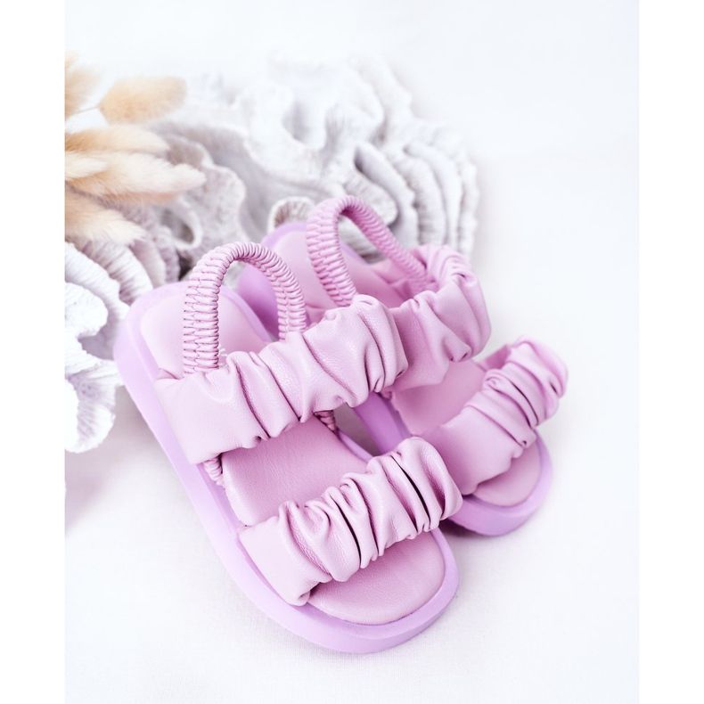 FR1 Sandalias para niños con dulzura violeta acanalada 2