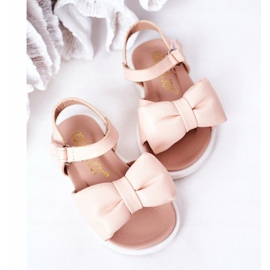 FR1 Sandalias Infantiles Con Lazo Rosa Abbie 1