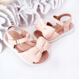 FR1 Sandalias Infantiles Con Lazo Rosa Abbie rosado 3