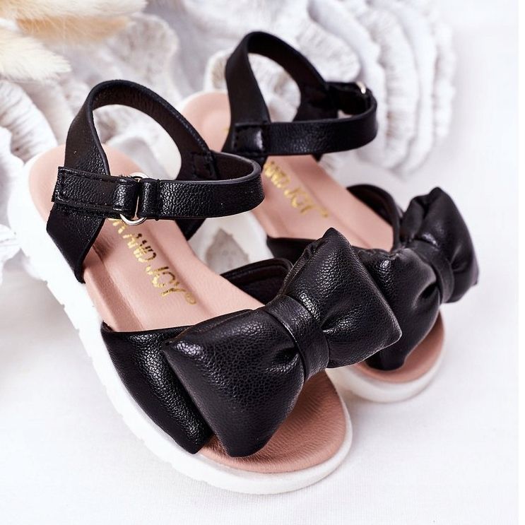 FR1 Sandalias Infantiles Con Lazo Negro Abbie 2