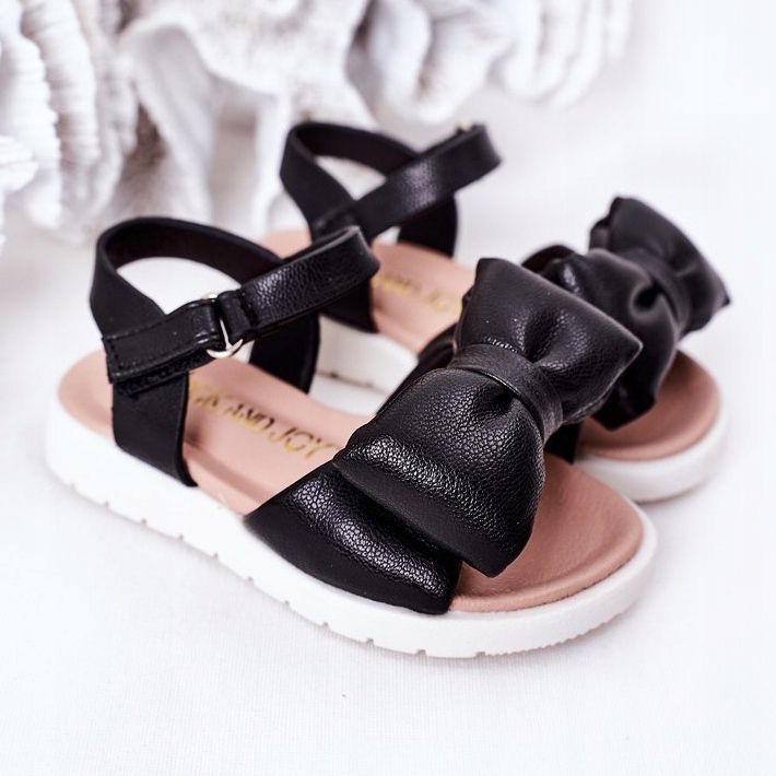 FR1 Sandalias Infantiles Con Lazo Negro Abbie 1