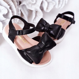 FR1 Sandalias Infantiles Con Lazo Negro Abbie 4