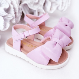 FR1 Sandalias Infantiles Con Lazo Violeta Abbie púrpura 1