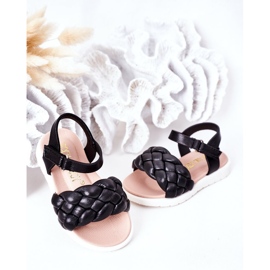 Sandalias Infantiles Con Trenzada Adella Negra negro 4
