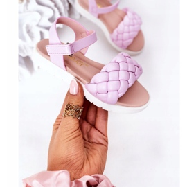FR1 Sandalias Infantiles Con Trenzada Violeta Adella 3