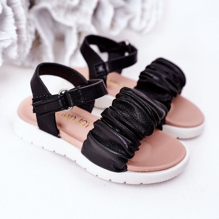 FR1 Sandalias de niño Aimy negras con velcro negro 1