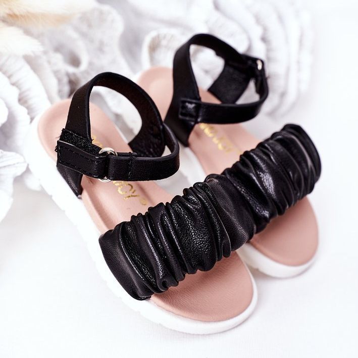 FR1 Sandalias de niño Aimy negras con velcro negro 2