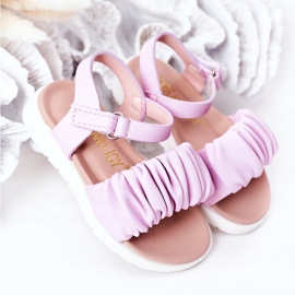 FR1 Sandalias Infantiles Con Velcro Violeta Aimy púrpura 2