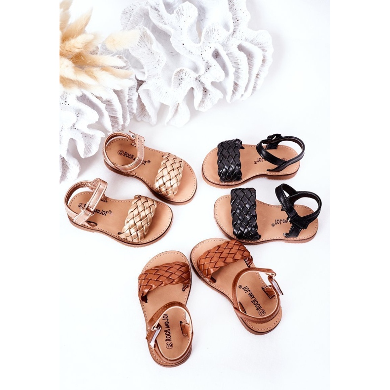 Sandalias Infantiles Con Bailly Trenzado Negro 1