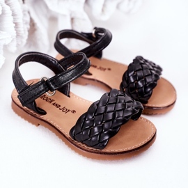 Sandalias Infantiles Con Bailly Trenzado Negro 5