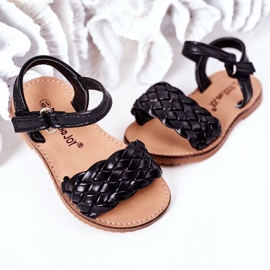Sandalias Infantiles Con Bailly Trenzado Negro 4