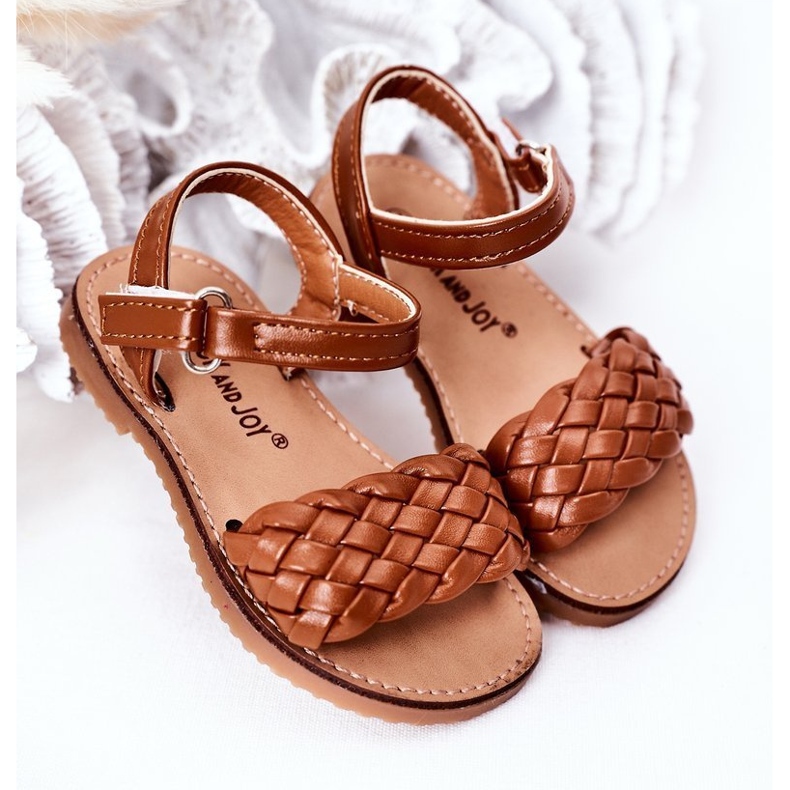 Sandalias Infantiles Con Trenzado Camel Bailly marrón 2