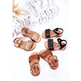 Sandalias Infantiles Con Trenzado Camel Bailly marrón 1