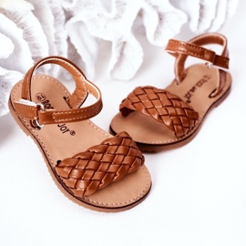 Sandalias Infantiles Con Trenzado Camel Bailly marrón 4
