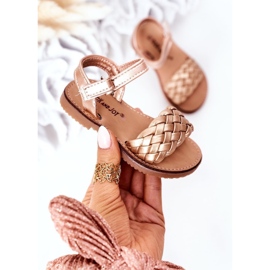 Sandalias Infantiles Con Trenzado Bailly Oro Rosa dorado dorado 3