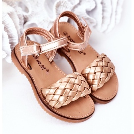 Sandalias Infantiles Con Trenzado Bailly Oro Rosa dorado dorado 2