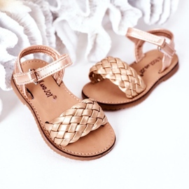 Sandalias Infantiles Con Trenzado Bailly Oro Rosa dorado dorado 4
