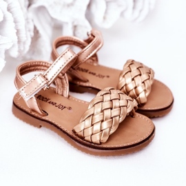 Sandalias Infantiles Con Trenzado Bailly Oro Rosa dorado dorado 5