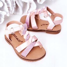 FR1 Sandalias Infantiles Con Brocado Rosa Batilda 1