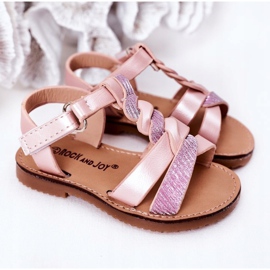 FR1 Sandalias Infantiles Con Brocado Rosa Batilda rosado 4
